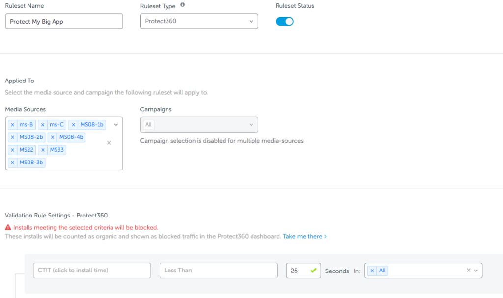 Protect360 validation rules