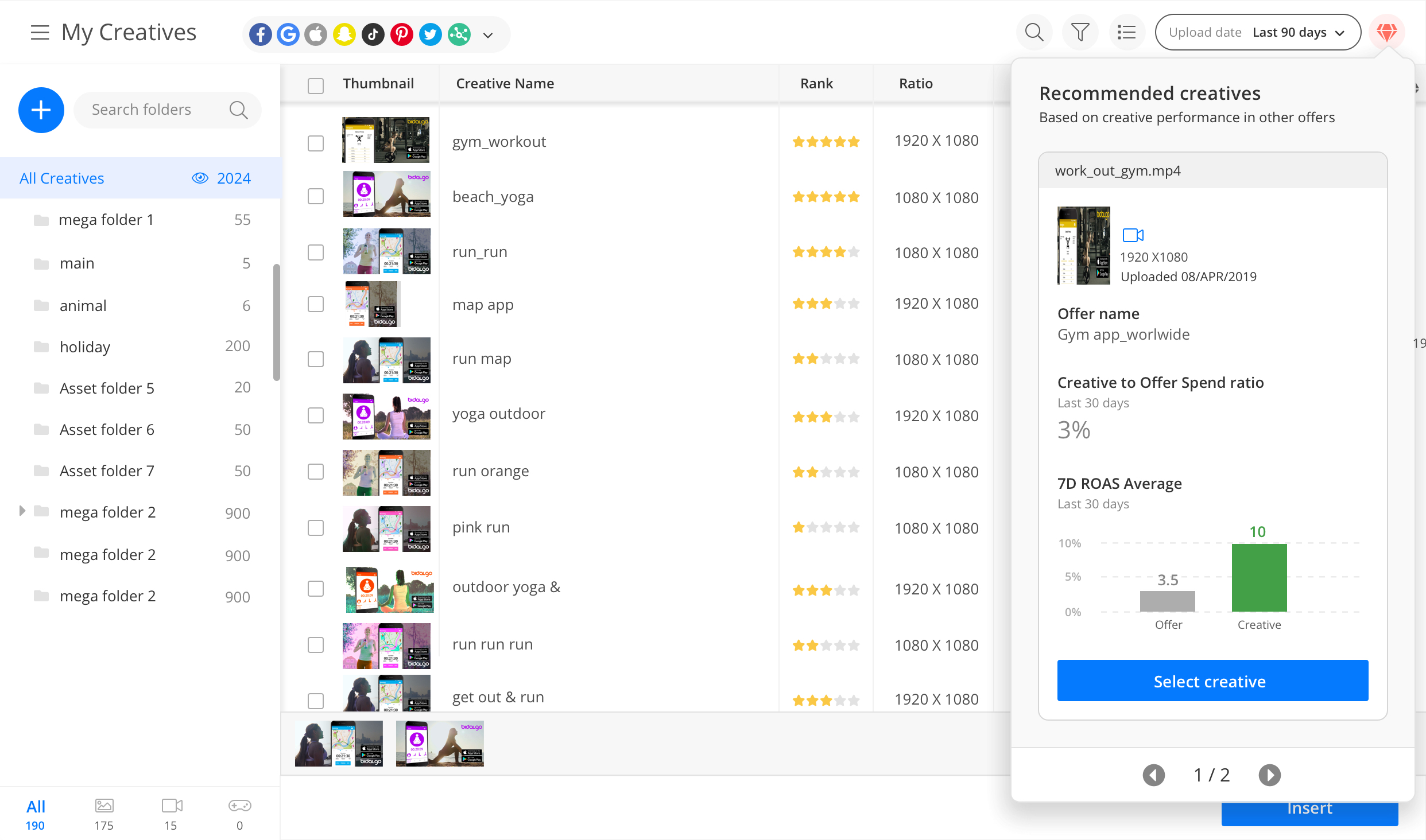 Bidalgo Creative Dashboard